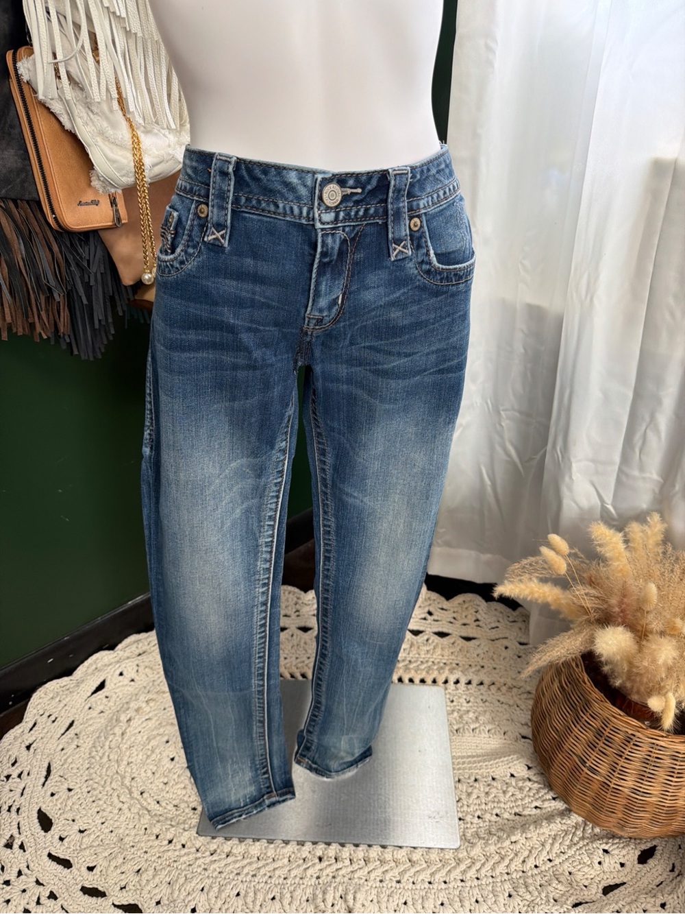 Rock Revival Women's Skinny Jeans in Medium Blue - Picture 10 of 10